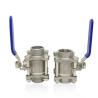 Buy cheap Stainless Steel 304/316 3 Piece Type Screw Thread Ball Valve NPT BSPT G for Heavy-Duty from wholesalers