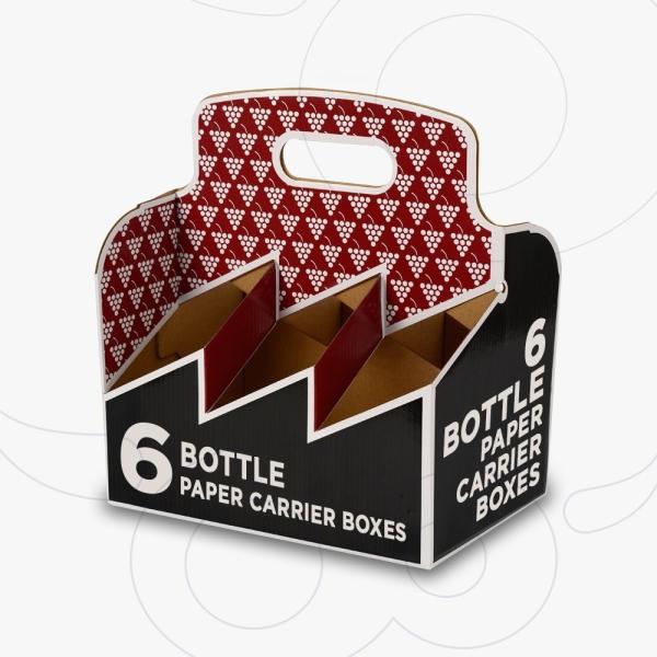 Buy cheap Varnishing 6 Bottle Carrier Cardboard TakeAway Pantone Corrugated Boxes Printing from wholesalers