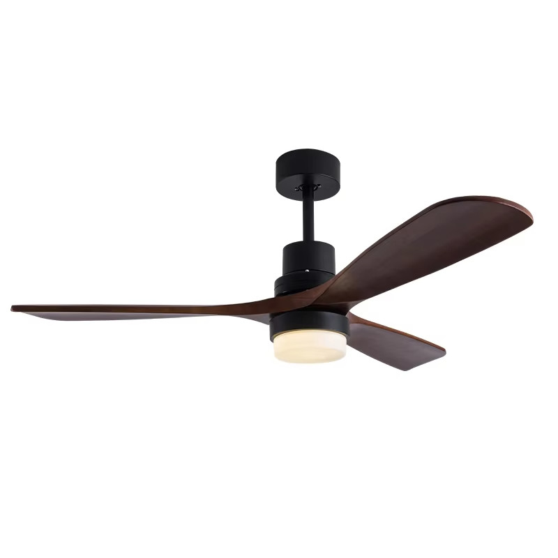 Solid Wood Leaf Ceiling Fan Remote Control Ceiling Fan With Light