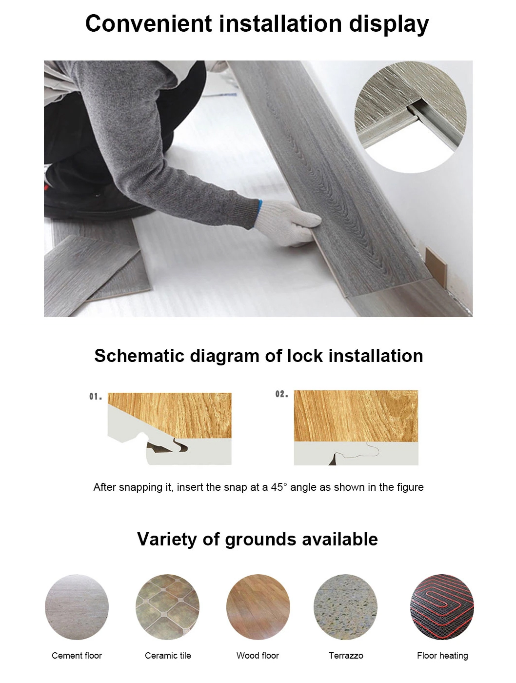 Hotel Must-Have 4mm Anti-Scratched SPC Click Floor with Plastic Stone Composite Tile