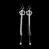 Buy cheap 9 X 42 MM Thin And Long Drop Earrings Made Of 925 Silver For Mature Woman from wholesalers