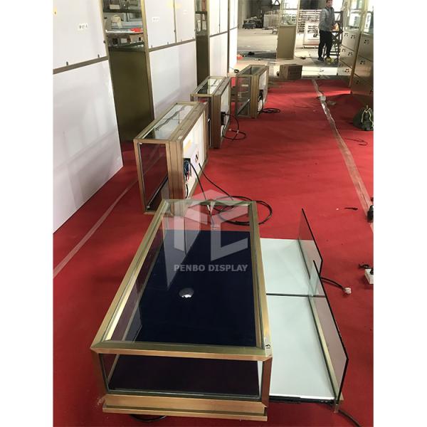 1050*550mm Countertop Jewellery Display Cabinet Glass 1000mm High Gold