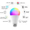Buy cheap E27 E26 B22 9W Smart WIFI RGB LED Bulb Dimmable Aluminum Material from wholesalers