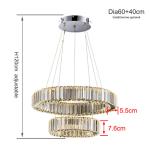 Luxury Staircase Crystal Chandelier Large Modern Rings silver chandeliers(WH-NC