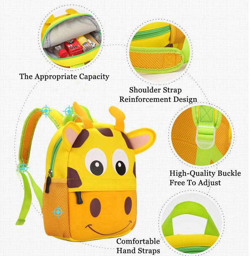 Kindergarten Cartoon 3D Backpack Waterproof Kids School Bag Travel Outdoor
