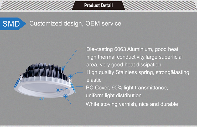 SMD 18w led downlight supply
