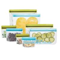 Buy cheap Food Grade Leakproof Fresh Large Zipper Freezer Reusable Silicone Food product
