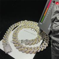 Buy cheap Iced Out Miami Cuban Link Chain OEM 18k Gold Cuban Link Chain 925 Sterling product