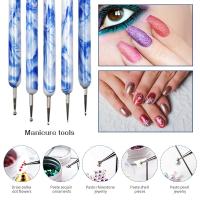 Buy cheap Nylon Hair Marble Handle Nail Gel Brush Two Way French UV Gel Double End product