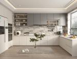 High End Cuisine Luxury Marble Floor Island White Full Modern Kitchen Cabinet