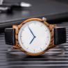 Buy cheap OEM Black Sandal Wood Watch Leather Band Mineral Glass SS Crown from wholesalers