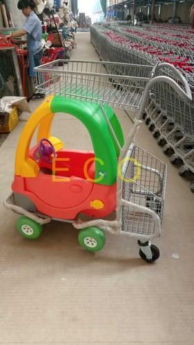 Buy cheap Cartoon Kids Supermarket Shopping Trolley With Toy Car And Baby Seat from wholesalers