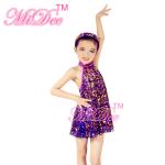 Adult Jazz Dance Wear Full Sequin Halter Neck Dress With Matching Hat