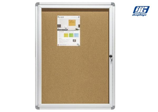 Buy cheap Silver Lockable Cork Show Case,Locakable Single Door Office Notice Board from wholesalers
