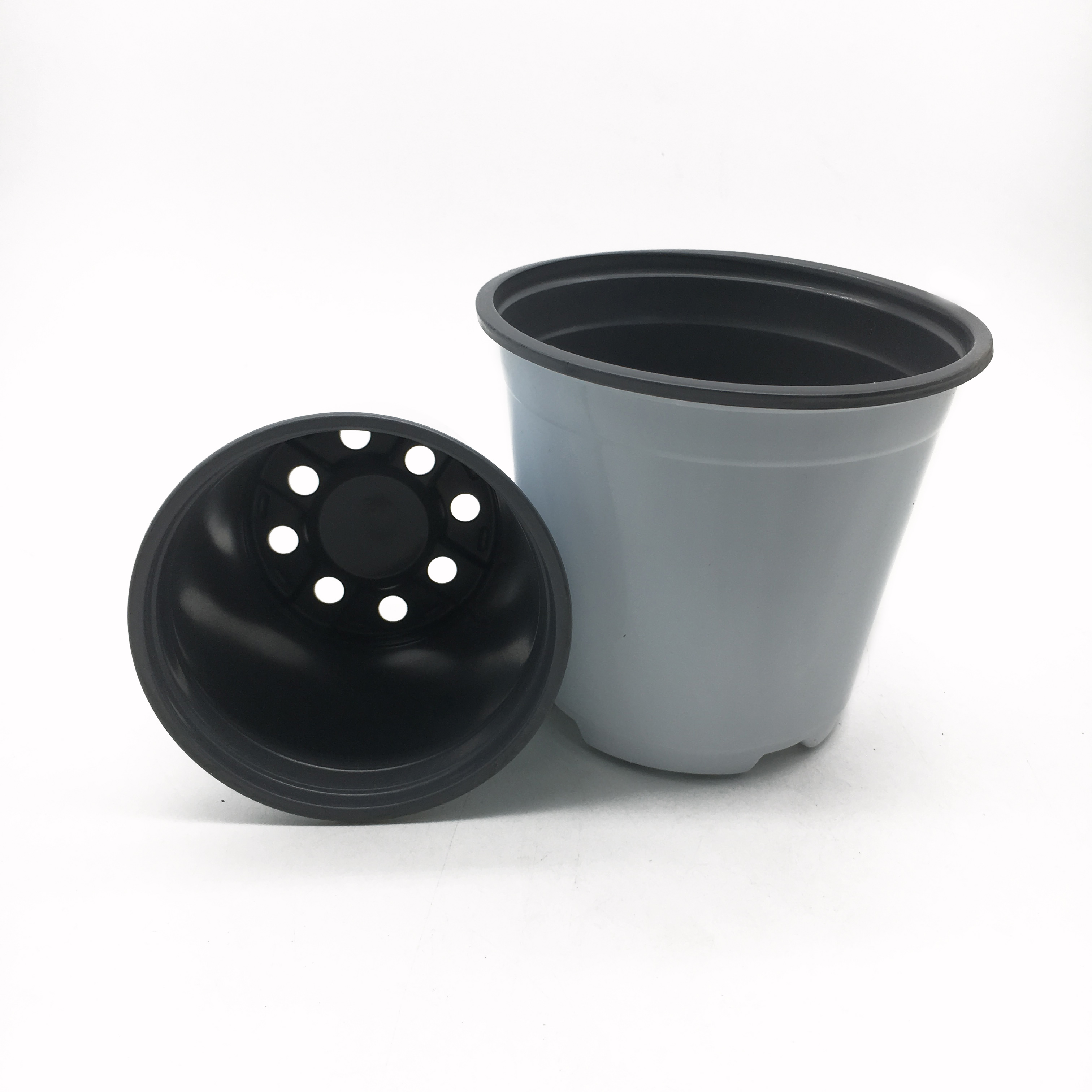 Cylindrical 0.5L Mini White Plastic Flower Pots Easy Transplanting