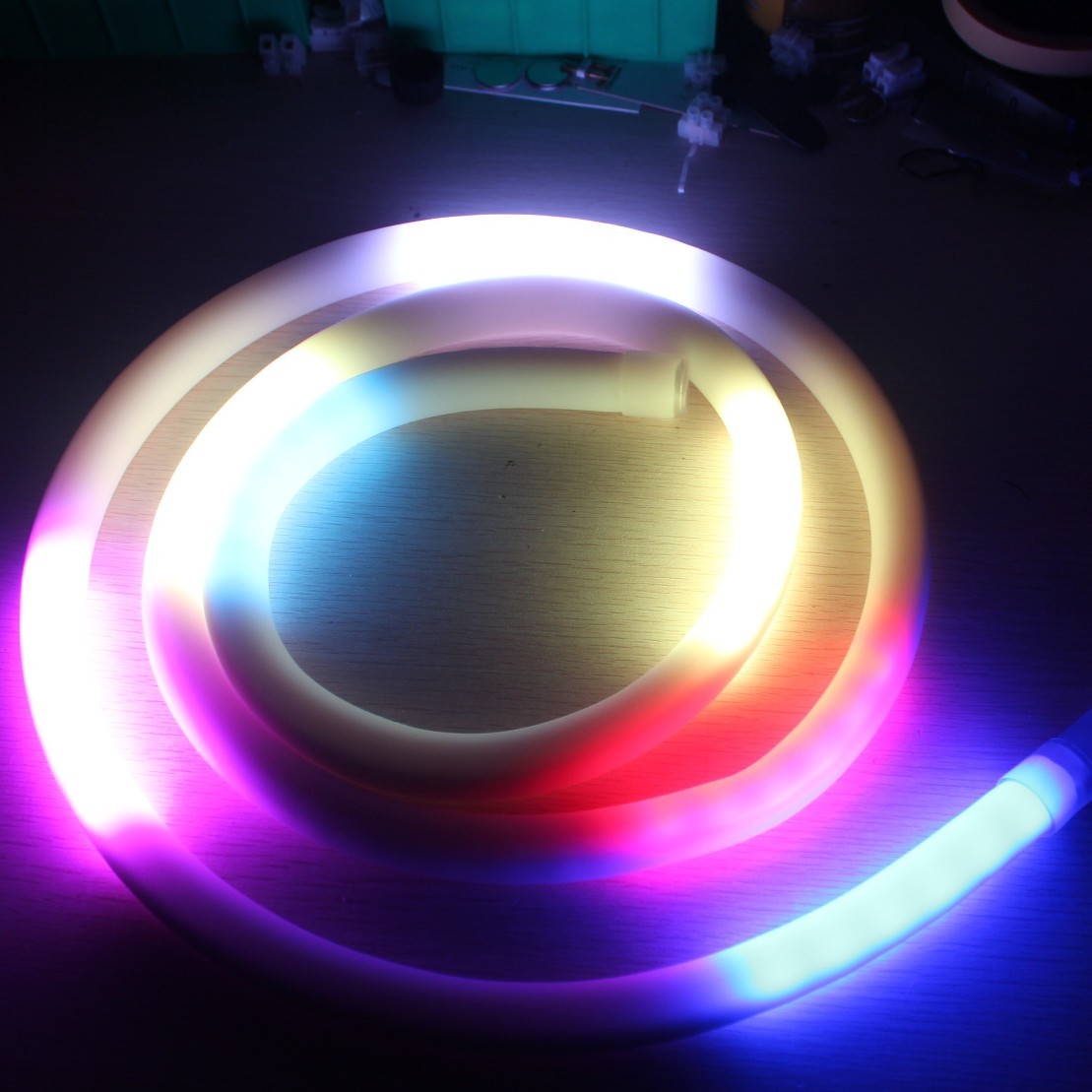 360 degree digital led neon flex silicone pixel rgb flexible led neon tube 24v addressable dmx controller