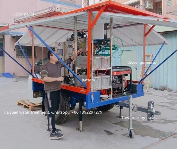 Solar Power Diesel Generator Tow Truck Water Treatment Trailer Car Water