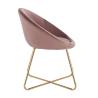 Buy cheap 150kg Load Pink Steel Frame Dining Chair Leather Cushioned Dining Chair from wholesalers