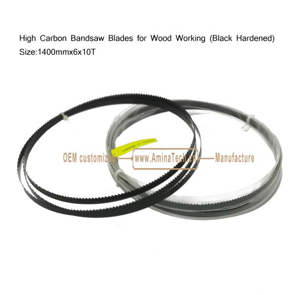 Quality High Carbon Bandsaw Blades for Wood Working (Black Hardened) Size:1400mmx6x10T for sale