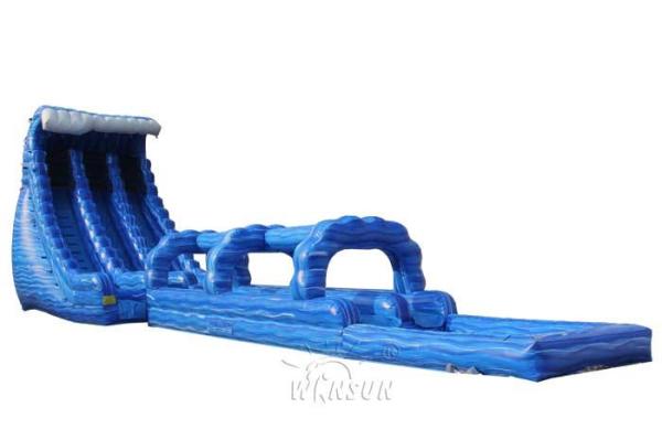 Buy cheap Long Commercial Inflatable Water Slides , Blue Crush Double Lane Water Slide from wholesalers