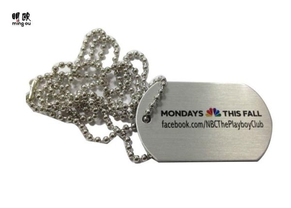 Buy cheap Long Ball Chain Attached Metal Dog Tag Pet Identity Discs Brush Silver Coating from wholesalers