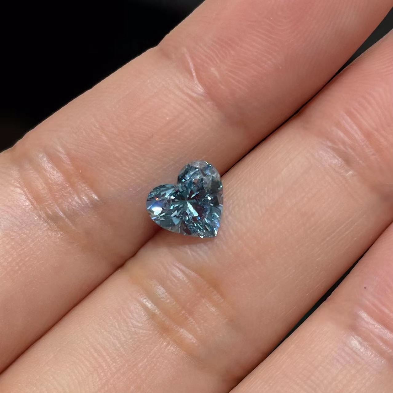 IGI Certified Fancy Intense Blue CVD Heart Shape Synthetic Diamond 100% Diamond 2ct