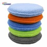 125mm 17g Multi Color Round Microfiber Car Polishing Sponge With Finger Pocket