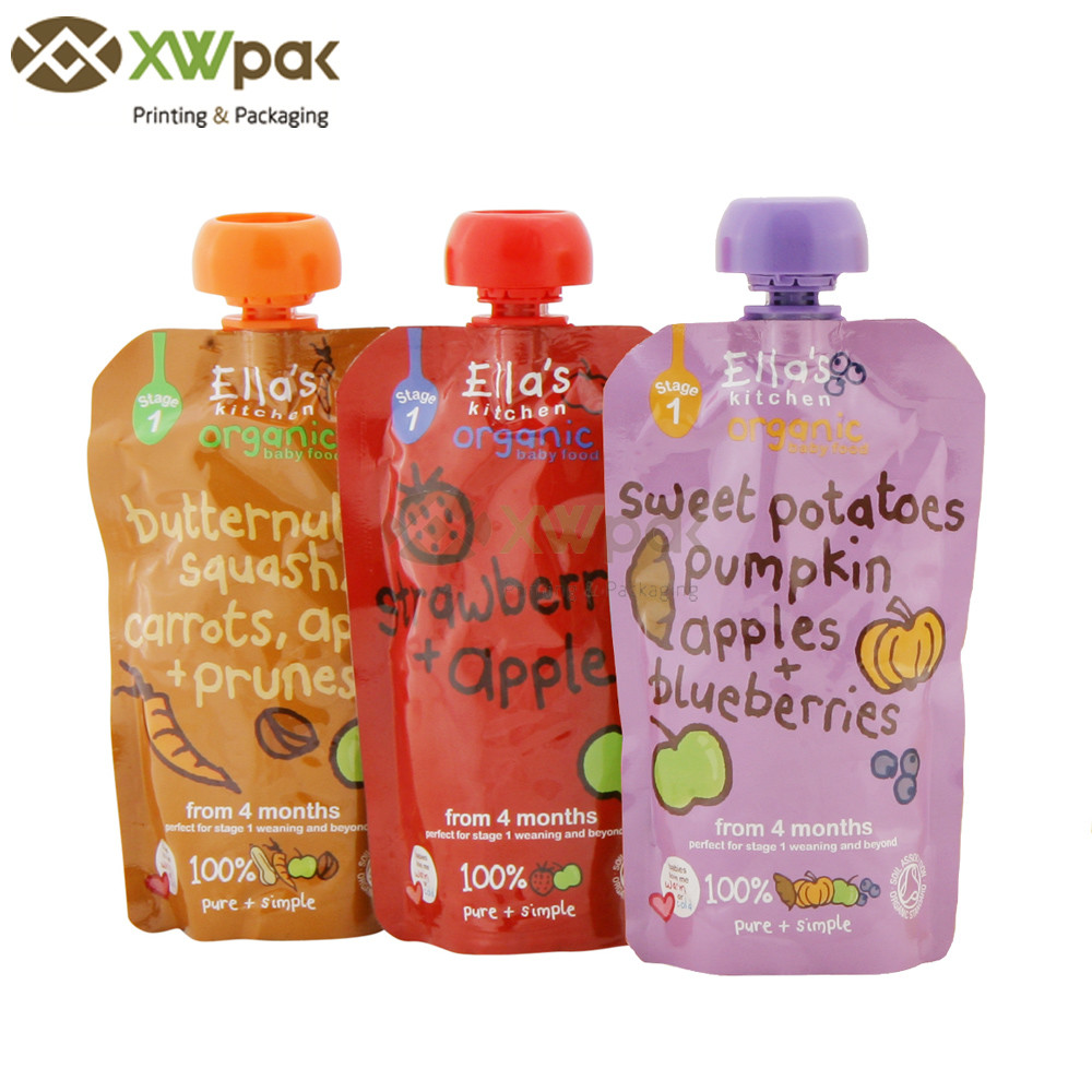 Custom Shape Food Grade Spout Pouch Bag Disposable Packing Fruit Jelly Plastic