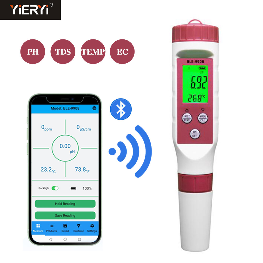 Wholesale 4 In 1 EC Pen Type Bluetooth PH Meter APP Control TDS Water Quality Detector from china suppliers