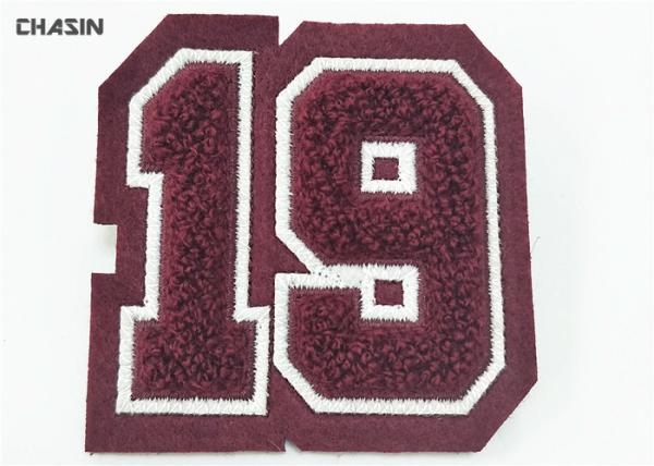 Buy cheap Number And Alphabet Chenille Embroidery Patches / Embroidered Iron On Appliques from wholesalers