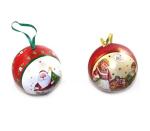 Metal Christmas Ball Ornament Gift Tin