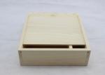 Natural Color Pine Personalised Custom Wood Photo Box , Simple Wooden Wedding
