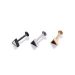 Custom single lip ring piercing jewelry triangular shape lip ring for women and