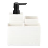 Buy cheap White 3N1 Polyresin Kitchen Utility Caddy For Bathroom Countertop Utensil Caddy product