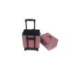 Buy cheap Pink Aluminum Makeup Trolley Case Rolling Aluminum Cosmetic Case from wholesalers