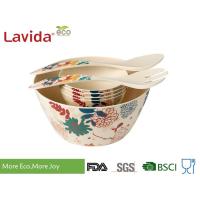 Buy cheap High Strength Bamboo Salad Bowl Set Heat Resistant Food Grade Printing Decal product