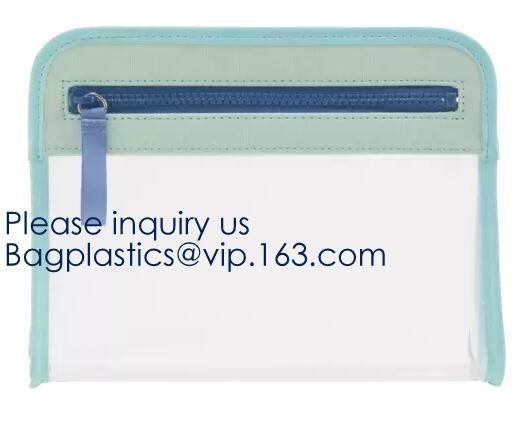 Promotional factory price portable k clear holographic PVC cosmetic bag,Eco-friendly heat seal frosted plastic PVC