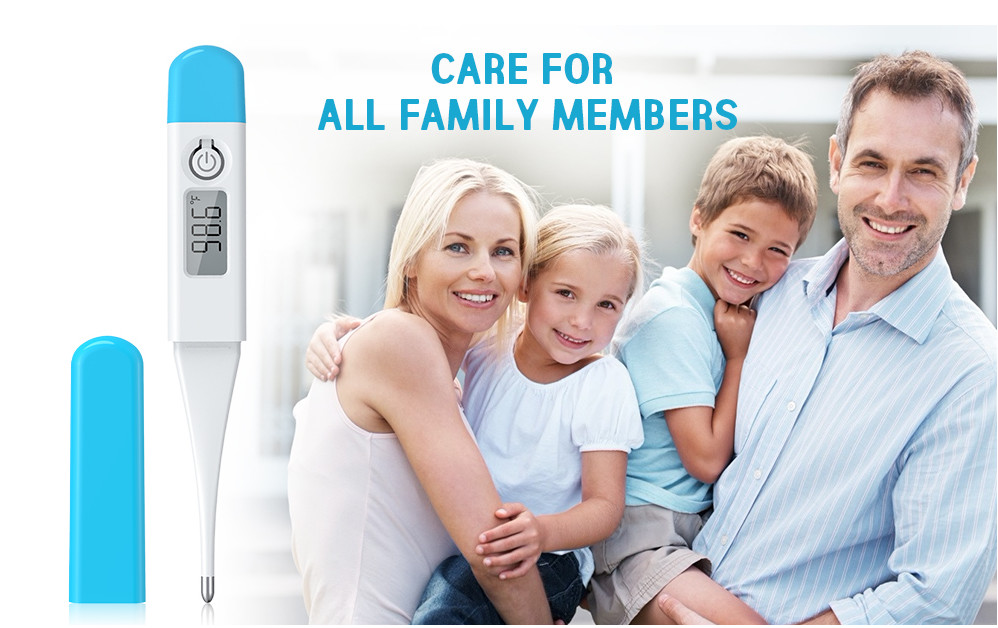 Medical Digital Thermometer with Fever Indicator and Memory Recall
