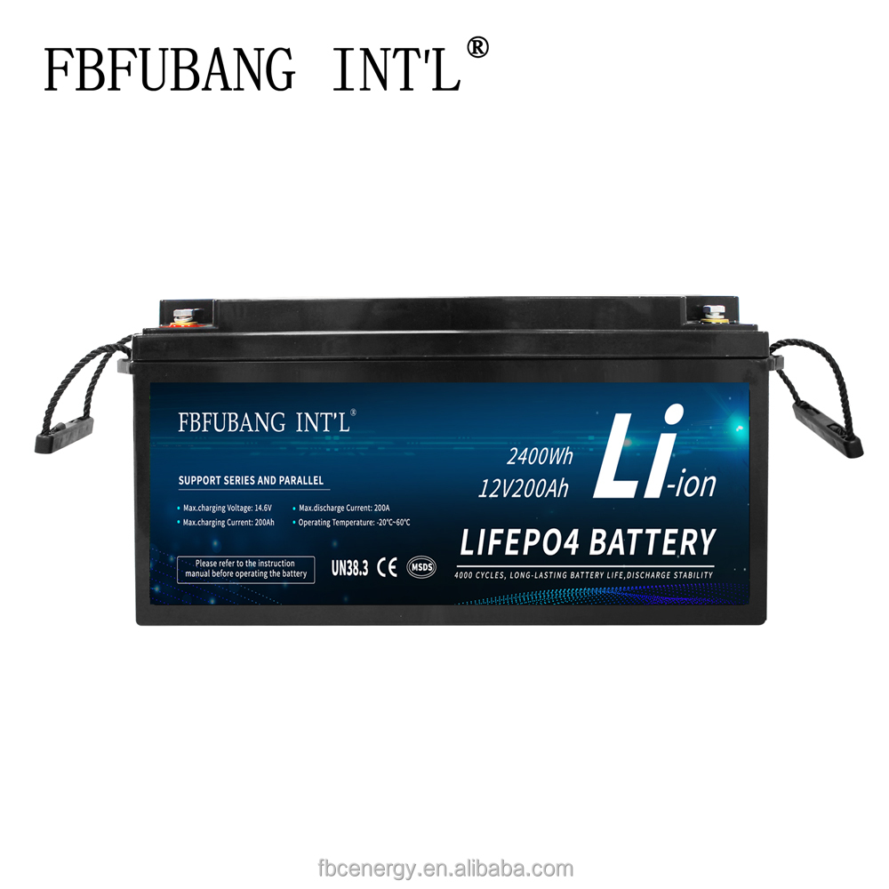 12v 200AH Lithium Iron Phosphate Battery Management System Rechargeable Solar RV Golf Cart Battery