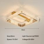 Luxury Living Room Smart Led Chandelier Modern Hall Glossy K9 Crystal Ceiling