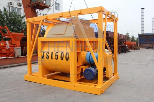 Twin Shaft Js1500 Stationary Concrete Mixer , High Technology Portable Cement