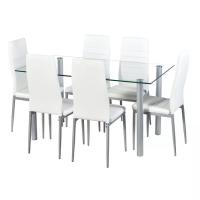 Buy cheap Customized Dining Room Furnitures 1200*700*750mm Glass Dining Table 6 Seater product