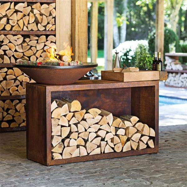 Buy cheap Rectangular Corten Steel Outdoor Fire Grill from wholesalers