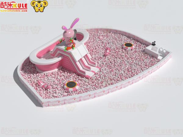 Buy cheap Bathtub Inflatable Slides Pink And White for Big Balls Pool from wholesalers