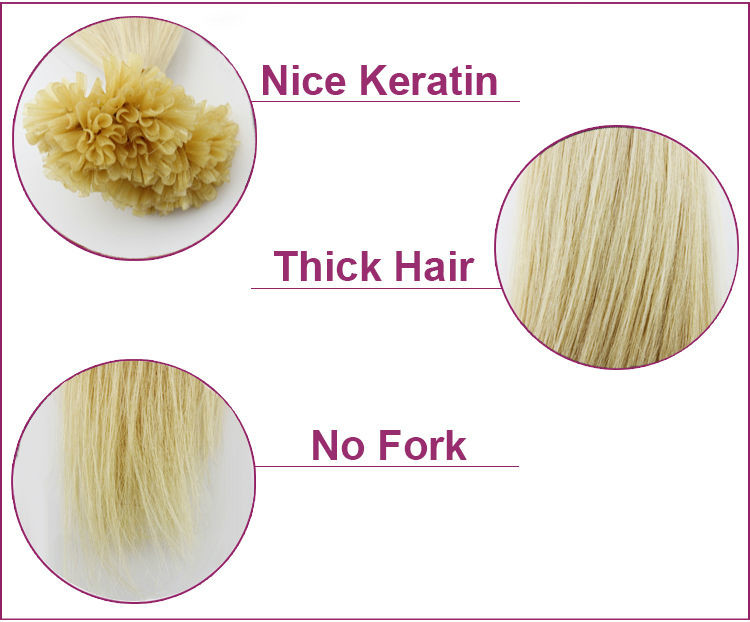 2016 New Arrival Last Double Drawn Full Cuticle U Tip Prebonded Hair Blond Hair Extension