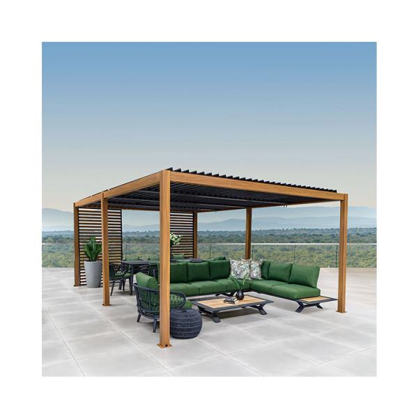 Buy cheap Modern Aluminum Terrace Canopy Roof Louvered Arbours Rot Proof Wooden Coated Pergola from wholesalers