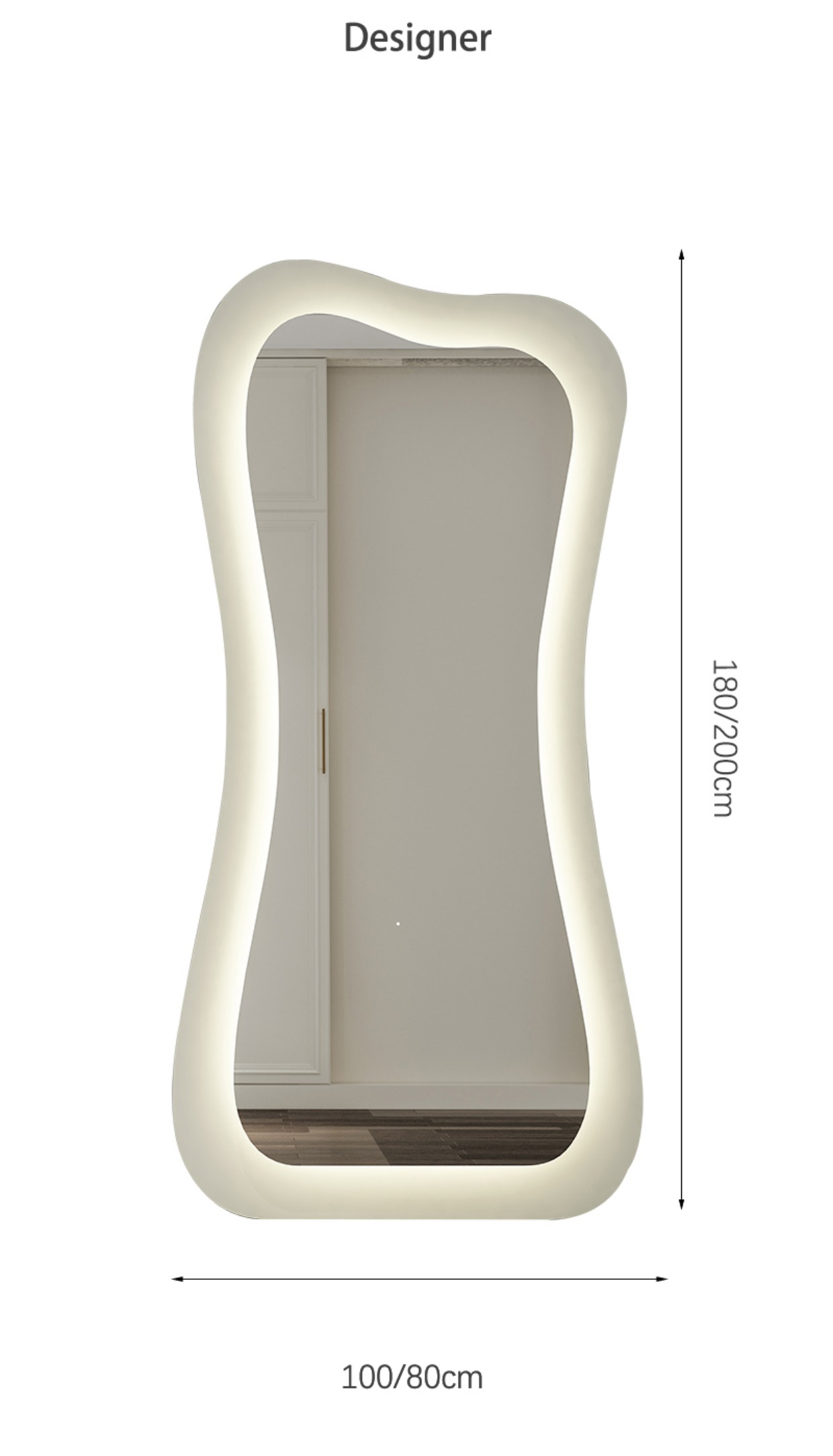 Hollywood Standing Full Length Xl Floor Mirror With Led Light 71x32