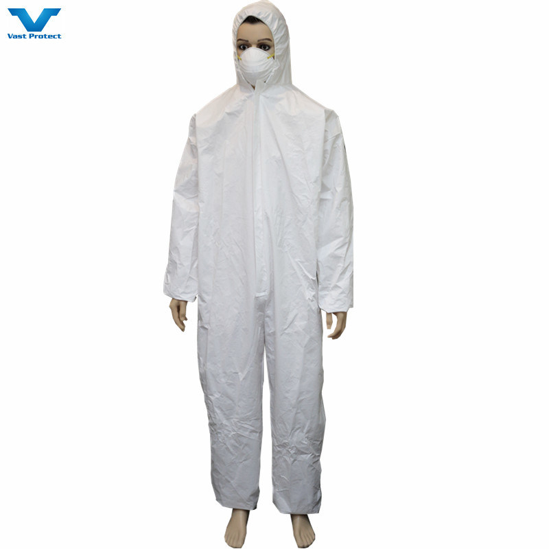 Cat III Type 5 6 Industry Safety PPE Protective Disposable Coverall with Bootscover