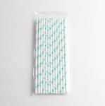 Black Stripe Jumbo Paper Straws Eco Friendly and Disposable for Bubble Tea