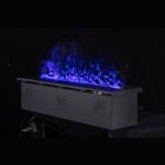 63inch Black Water Steam Electric Fireplace Stainless Steel Surface Panel